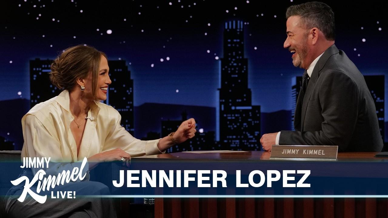 Jimmy Kimmel Live — Jennifer Lopez on Being Single, Her Kids Going to College & Office Romance with Brett Goldstein